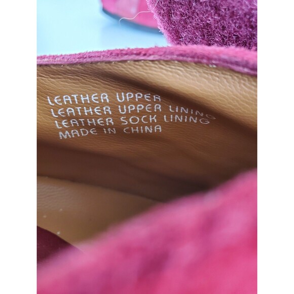 Earthies Womens Bondy Boot Size 7.5 Red Suede Wedge Heel Bootie  Shoes - Picture 10 of 14